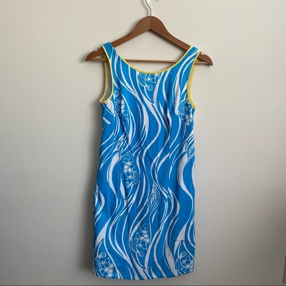 Lilly Pulitzer || Delia Shift Dress Joe Fish Print Blue 2 - Picture 2 of 10